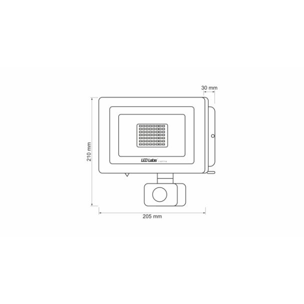 LED LABS 17-0000-13 Naświetlacz LED DRAGO 50W NW IP44 SLIM PIR