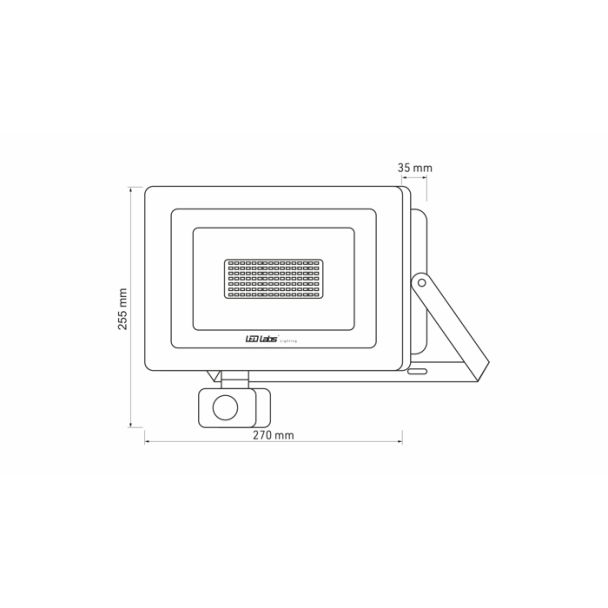 LED LABS 17-0000-14 Naświetlacz LED DRAGO 100W NW IP44 SLIM PIR