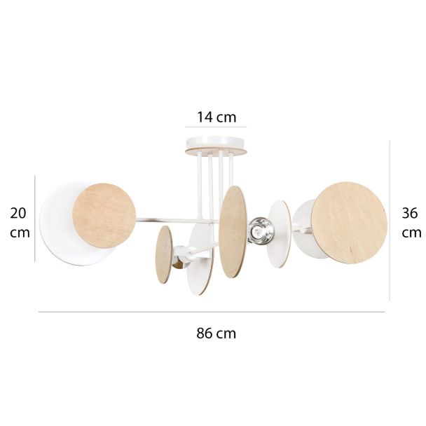 EMIBIG 174/4 LAMPA SUFITOWA ZITA 4 WHITE