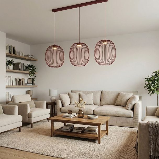 EMIBIG 1700/3 MANTRA 3 BURGUNDY Lampa wisząca