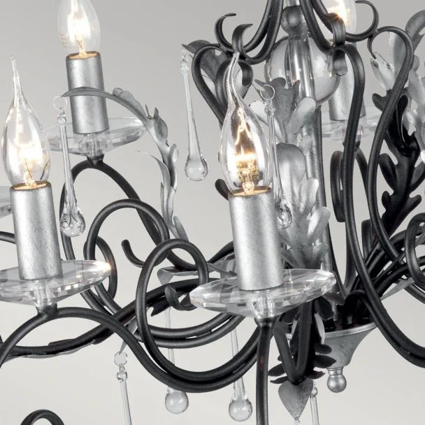 ELSTEAD AMARILLI AML10 BLK/SILVER 10Lt Chandelier