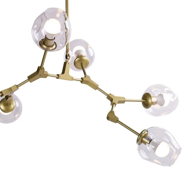 Step into Design ST-1232-6 GOLD transparent Lampa wisząca MODERN ORCHID-6 złoto transparentna 130 cm