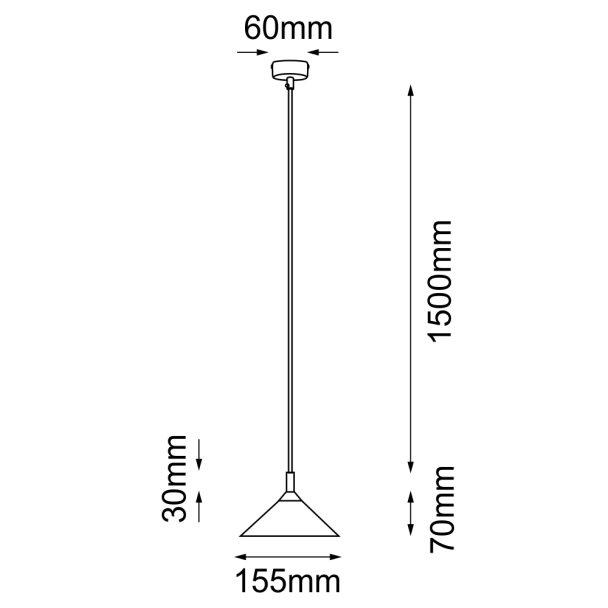 ANTIGO Lampa wisząca no. Ai - Czarna (155 mm) 5166