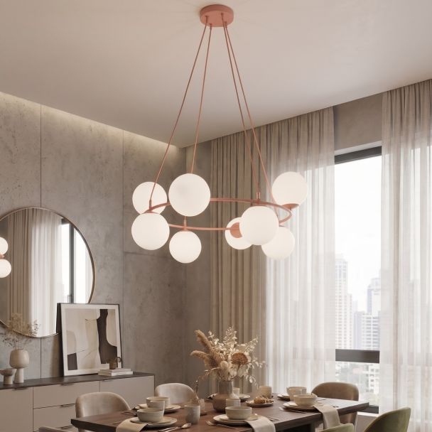 EMIBIG 1831/8 AZURA 8 CORAL OPAL Lampa wisząca