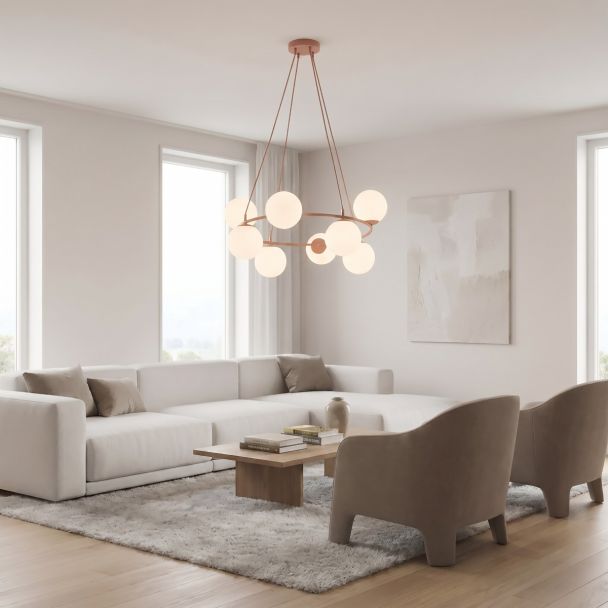 EMIBIG 1831/8 AZURA 8 CORAL OPAL Lampa wisząca