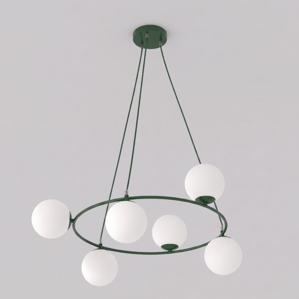 EMIBIG 1832/6 AZURA 6 OLIVE GREEN OPAL Lampa wisząca