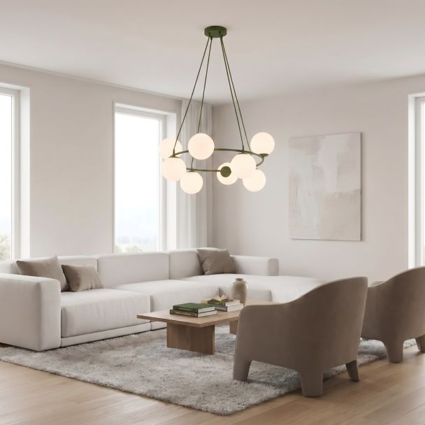 EMIBIG 1832/8 AZURA 8 OLIVE GREEN OPAL Lampa wisząca