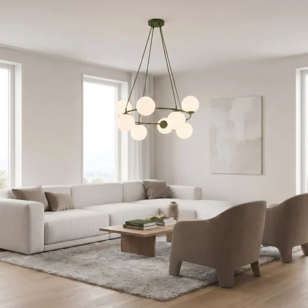 EMIBIG 1832/8 AZURA 8 OLIVE GREEN OPAL Lampa wisząca