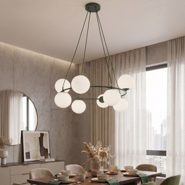 EMIBIG 1832/8 AZURA 8 OLIVE GREEN OPAL Lampa wisząca