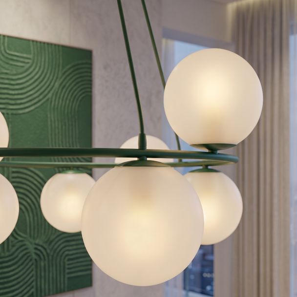 EMIBIG 1832/8 AZURA 8 OLIVE GREEN OPAL Lampa wisząca