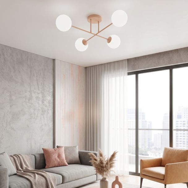 EMIBIG 1846/4 ROMA 4 CORAL OPAL Lampa sufitowa