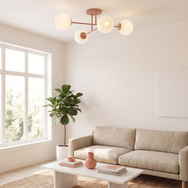 EMIBIG 1846/4 ROMA 4 CORAL OPAL Lampa sufitowa