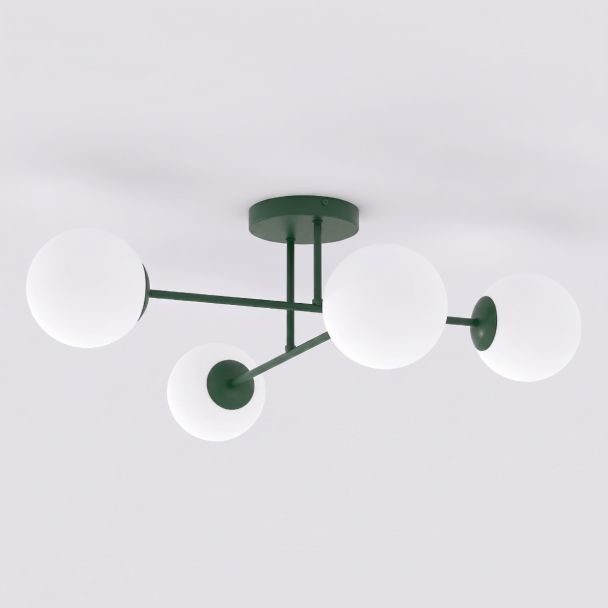 EMIBIG 1847/4 ROMA 4 OLIVE GREEN OPAL Lampa sufitowa