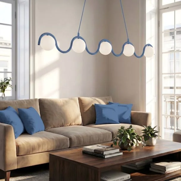 EMIBIG 1848/5 SINUS 5 DUSTY BLUE Lampa wisząca