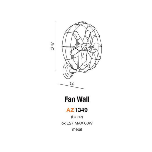 AZZARDO AZ1349 Fan wall