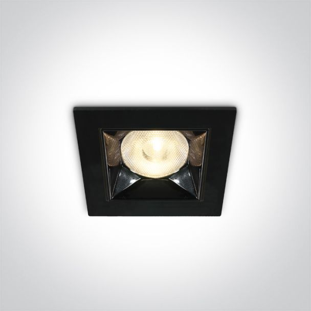 ONE LIGHT 50106B/B/W Apollonas czarny wpust z odbłyśnikiem ciemny chrom COB LED 3000K 6W