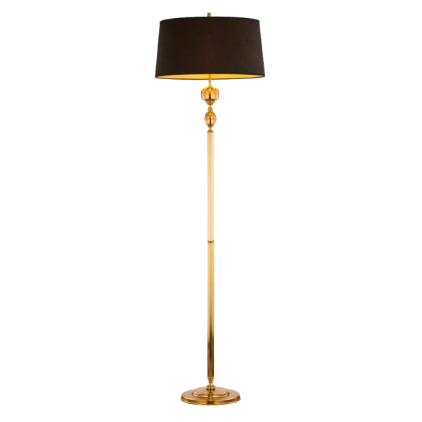 JUPITER BATUMI lampa podłogowa mosiądzowana 3-punktowa z abażurem 1955