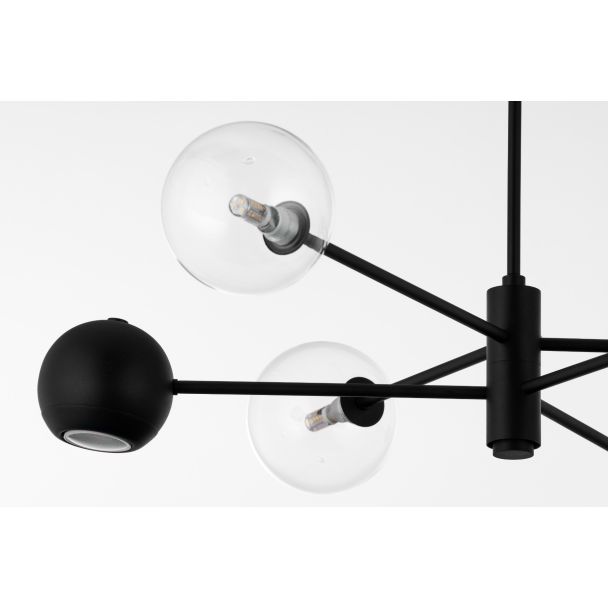 JUPITER MOKA nowoczesny żyrandol 6-punktowy klosz transparent 1995