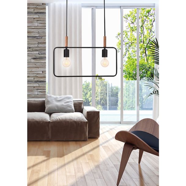 CANDELLUX 32-73518 FRAME LAMPA WISZĄCA 2X60W E27 CZARNY
