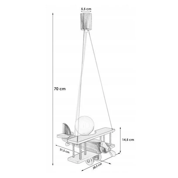 HELLUX 1041008 Lampa wisząca Samolot mały - multikolor