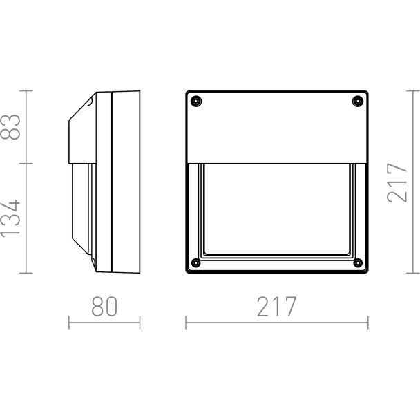 RENDL R12566 DELTA 215 ścienna antracyt 230V E27 18W IP54