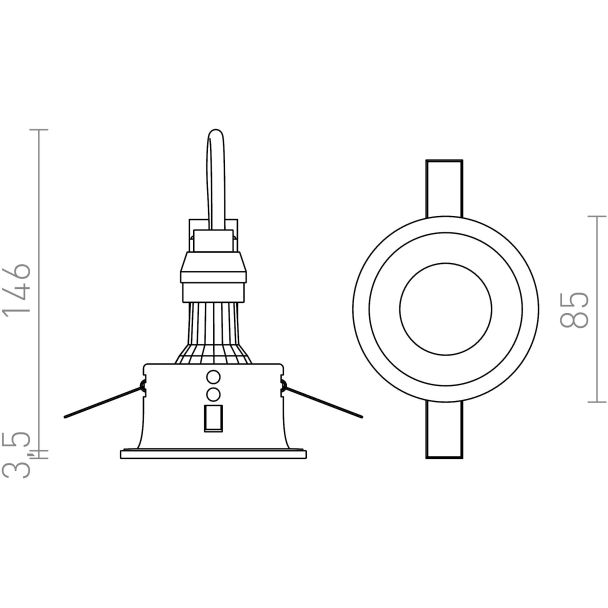 RENDL R12749 BERMUDA wpuszczana biała 230V GU10 35W IP65