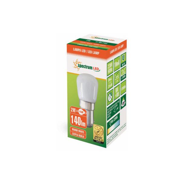 SPECTRUMLED 52323 Żarówka LED Tablicowe 230V 2W Ba15d WW SPECTRUM