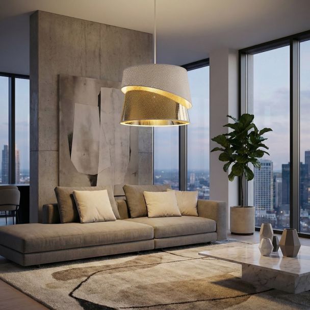 EMIBIG 1710/1 CANVA 1 WHITE GOLD Lampa wisząca
