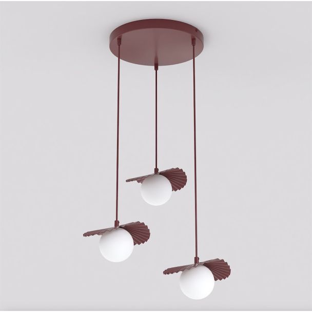 EMIBIG 1761/3 FLORA 3PREM BURGUNDY OPAL Lampa wisząca