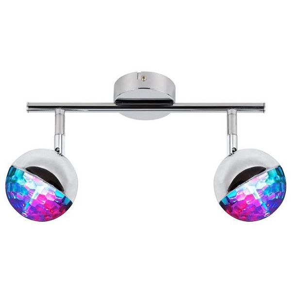 CANDELLUX 92-67760 PARTY LISTWA 2X3W LED RGB GŁÓWKA OKRĄGŁA 1E Z PRZEGUBEM KD SYSTEM CHROM