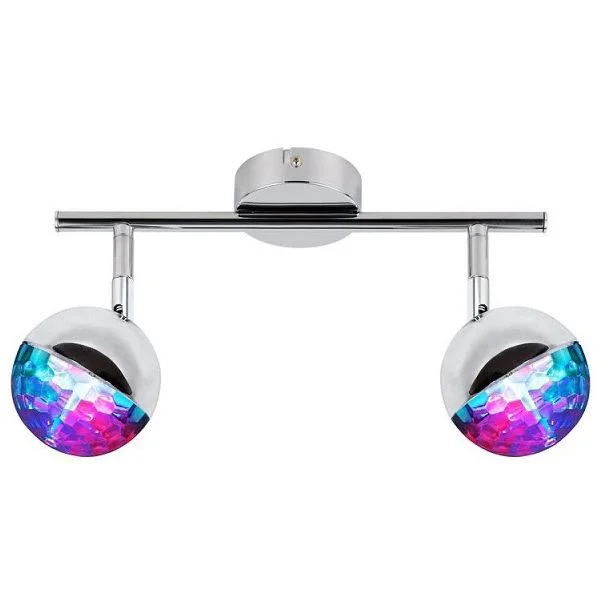 CANDELLUX 92-67760 PARTY LISTWA 2X3W LED RGB GŁÓWKA OKRĄGŁA 1E Z PRZEGUBEM KD SYSTEM CHROM