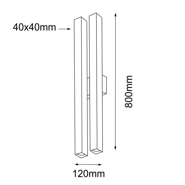 ANTIGO Kinkiet Doha K2 - Czarny (800 mm) 4706