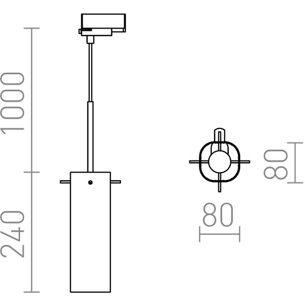 RENDL R12096 GIFT do 3-faz. szyny szkło przezroczyste 230V E14 42W oprawa wisząca 3-fazowy