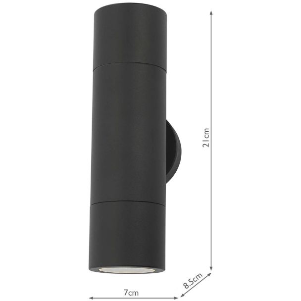 DAR ORT3222 ORTEGA 2LT W/LT BLACK UP DOWN IP65