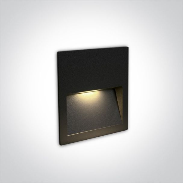 ONE LIGHT 68068A/B/W Lapas czarny wpust ścienny LED 3000K 3W IP65