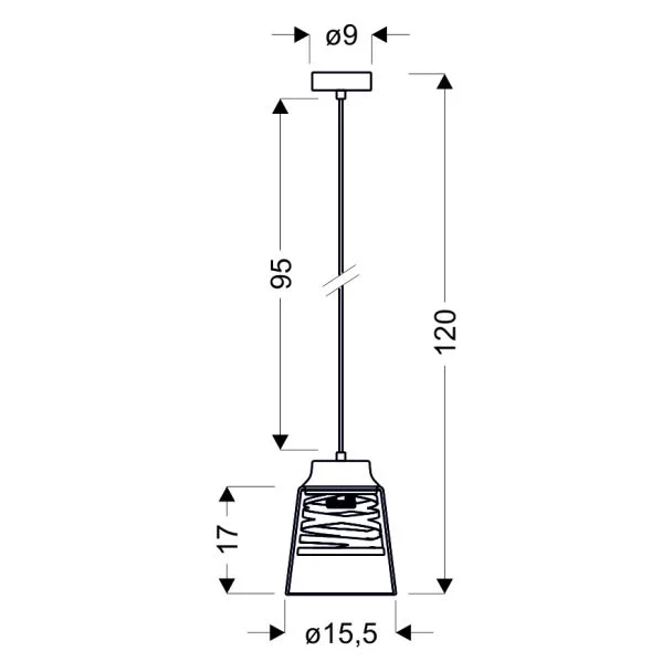 CANDELLUX 31-78384 FRESNO LAMPA WISZĄCA CZARNY 1X60W E27 KLOSZ BEZBARWNY