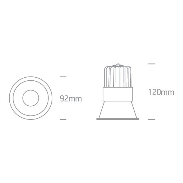 ONE LIGHT 10115FD/B/W Alektora 2 czarny wpust COB LED 3000K 15W