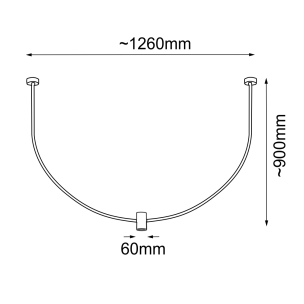 ANTIGO Lampa wisząca no. C - Czarna (1260 mm) 5089