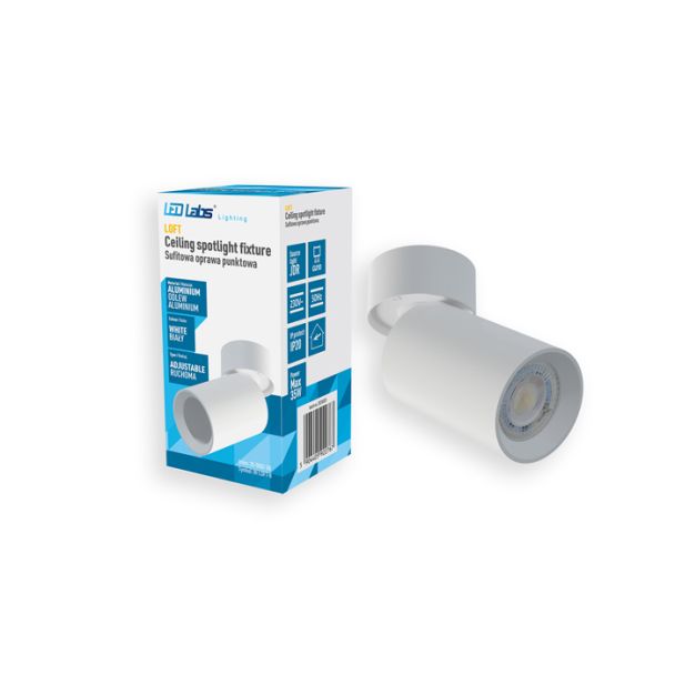 LED LABS 20-0002-08 Oprawa sufitowa natynkowa LOFT łamana/obrotowa biała