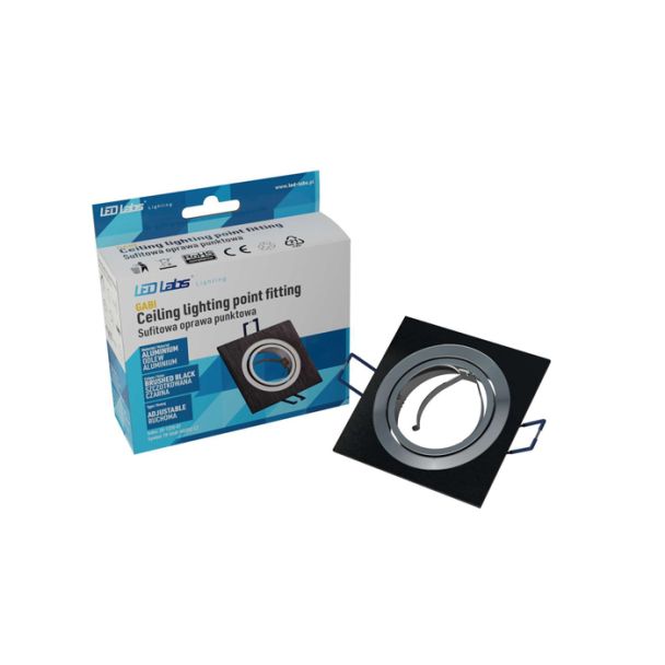 LED LABS 20-1220-07 Oprawa sufitowa GABI kwadrat ruchoma czarna szczot.
