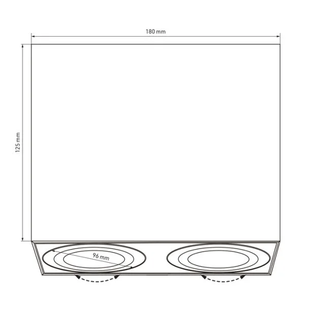 LED LABS 20-2220-25 Oprawa sufitowa natynkowa KALA 2x kwadrat czarna