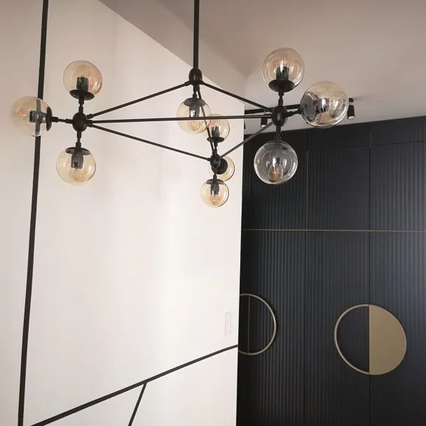 Step into Design ST-9047-21 Lampa wisząca ASTRIFERO-21 bursztynowo czarna 165 cm
