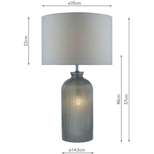 DAR PAM4239 PAMPLONA TL DUAL LIGHT GREY GLASS CW SHD