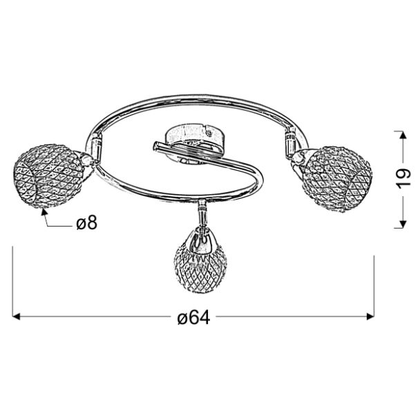 CANDELLUX 98-06936 CLEAR SPIRALA 3X40W G9 FIOLET
