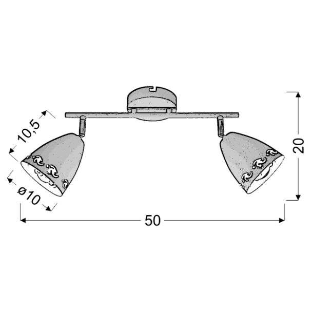 CANDELLUX 92-67166 COTY LISTWA 2X40W E14 CZARNY