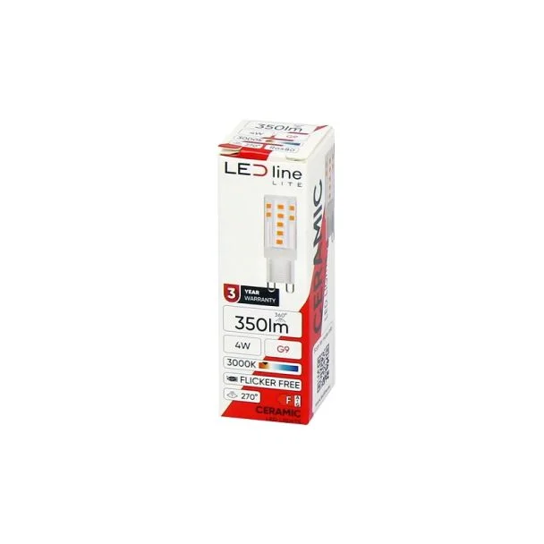 LED line 209572 Żarówka LED G9 3000K 4W 350lm 230V 270° Ceramika LITE