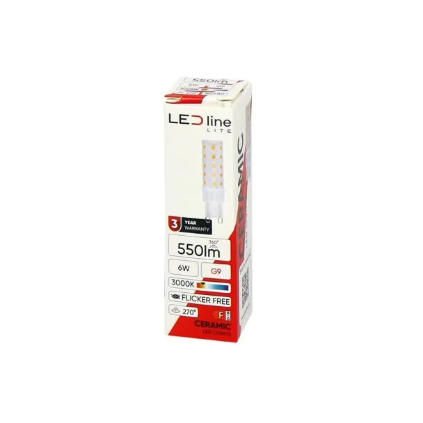 LED line 209589 Żarówka LED G9 3000K 6W 550lm 230V 270° Ceramika LITE
