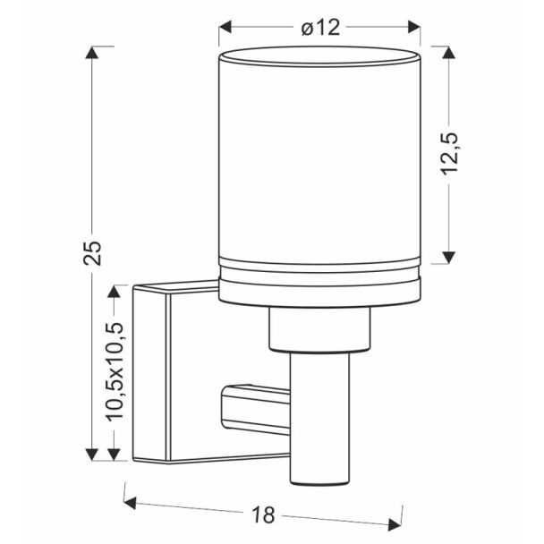 CANDELLUX 21-32386 Saponia lampa ogrodowa kinkiet górny 17,8x25cmczarny 12W LED IP65