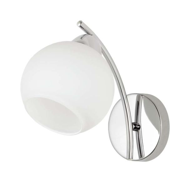 CANDELLUX 21-35011 AMOS Lampa kinkiet chromowy 1x40W E27 klosz biały