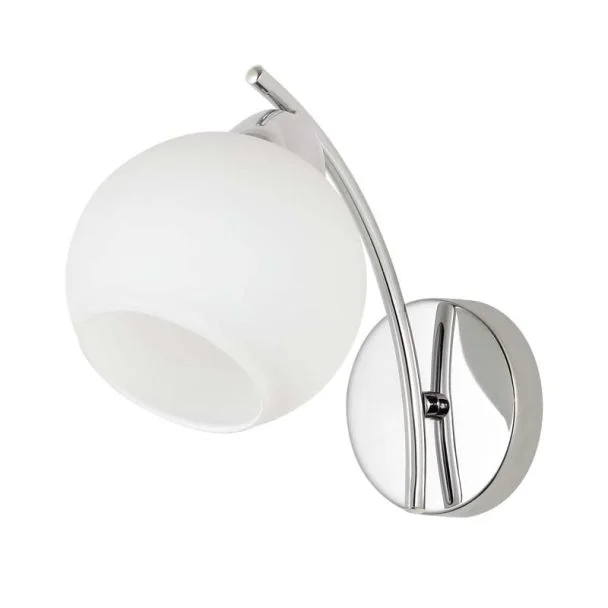 CANDELLUX 21-35011 AMOS Lampa kinkiet chromowy 1x40W E27 klosz biały